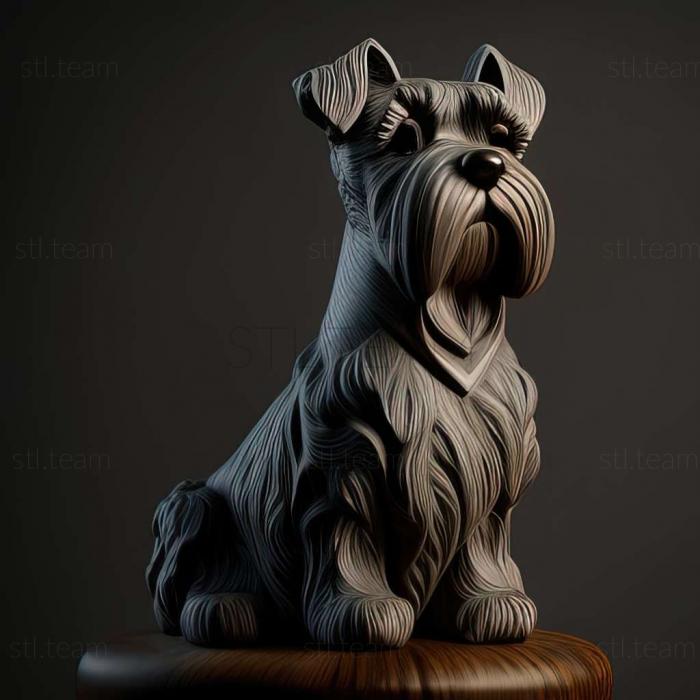 3D model Zwergschnauzer dog (STL)